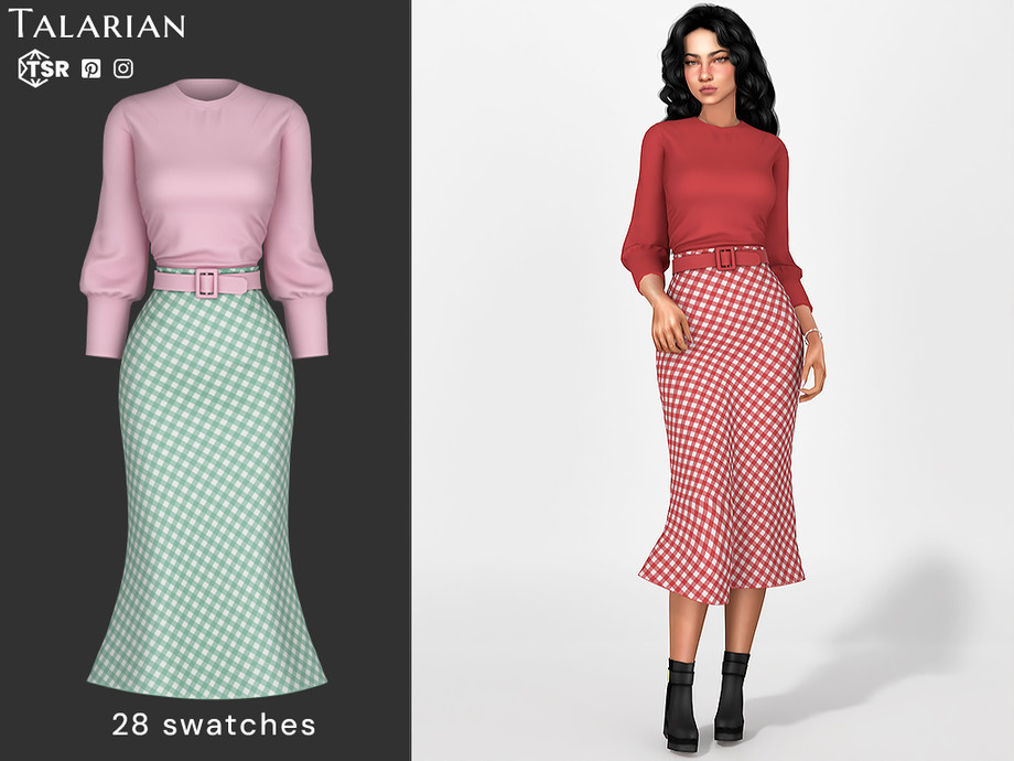 Сет одежды Angie Blouse And Midi Skirt Outfit